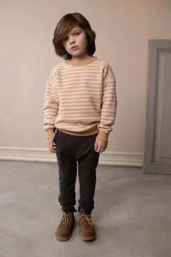 Phil & Phae | Oversized Teddy Sweater | Rose Tan Stripes