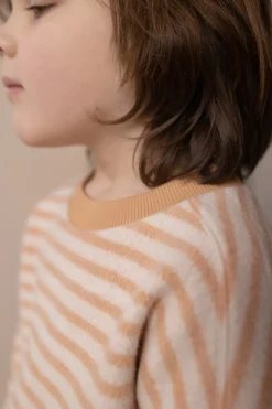 Phil & Phae | Oversized Teddy Sweater | Rose Tan Stripes