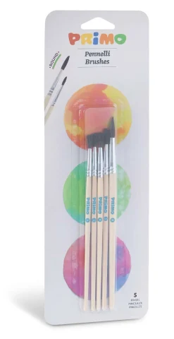 Primo | Verfkwasten Ponyhaar Rond | Set Van 5 Stuks