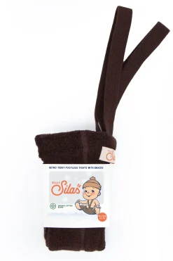 Silly Silas | Teddy Warmy Footless Tights | Chocolate Brown