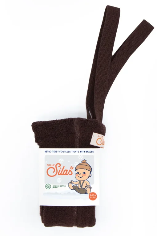 Silly Silas | Teddy Warmy Footless Tights | Chocolate Brown