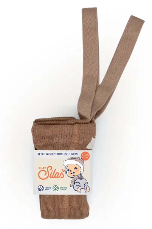 Silly Silas | Wooly Footless | Maillot Wol Cappuccino Brown