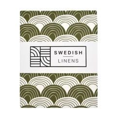 Swedish Linens | Rainbow Olive Green | 60X120 Hoeslaken Ledikant