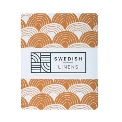 Swedish Linens | Rainbows Cinnamon Brown | 90X200 Hoeslaken 1-Persoons