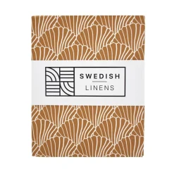 Swedish Linens | Seashells Cinnamon Brown | 90X200 Hoeslaken 1-Persoons