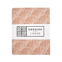Swedish Linens | Seashells Terracotta Pink | 90X200 Hoeslaken 1-Persoons