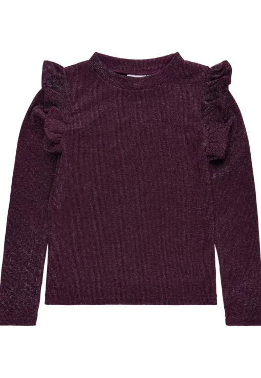 The New | Farah Glitter Tee Ls | Rose Brown