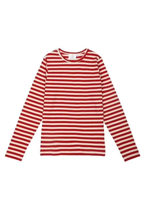 The New | Fie Rib Tee | Mars Red Stripe