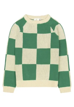 The New | Olly Knitted Sweater | Bosphorus Green Check
