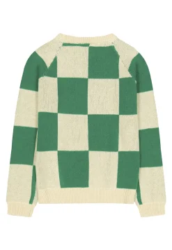 The New | Olly Knitted Sweater | Bosphorus Green Check
