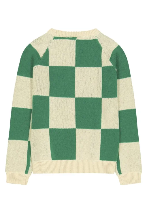 The New | Olly Knitted Sweater | Bosphorus Green Check
