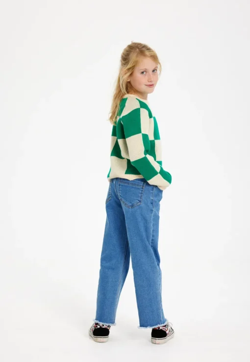 The New | Olly Knitted Sweater | Bosphorus Green Check