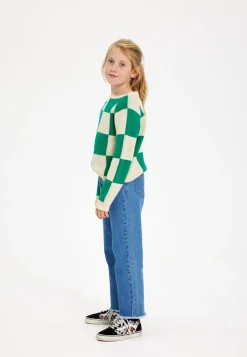 The New | Olly Knitted Sweater | Bosphorus Green Check