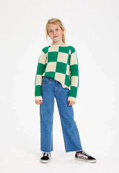 The New | Olly Knitted Sweater | Bosphorus Green Check